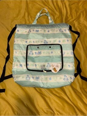 Animal Crossing Striped Character Drawstring Backpack